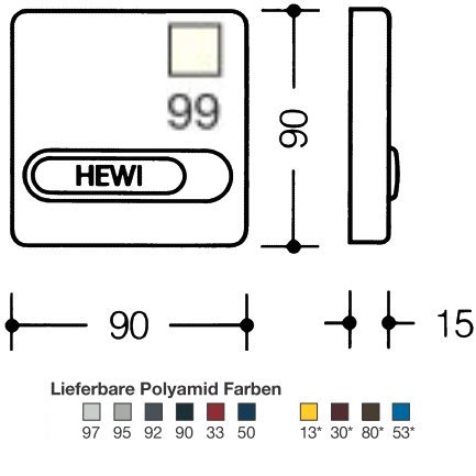 HEWI 685.1.11 99 Polyamid Klingelplatte mit beleuchteten Namenschild reinwei